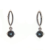 Alexandrites Earrings in 14 Karat White Gold