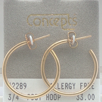 24K Gold Plated Surgical Stainless Steel Hoop