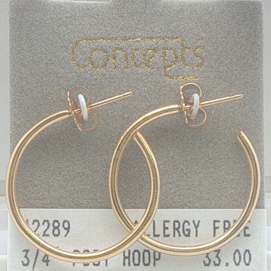 24K Gold Plated Surgical Stainless Steel Hoop
