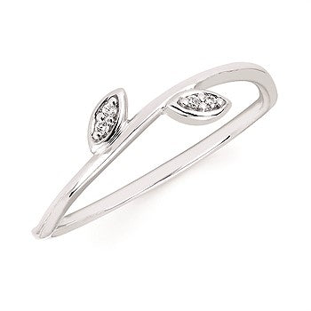 Nature Inspired Floral Fashion Ring in 14 Karat White Gold