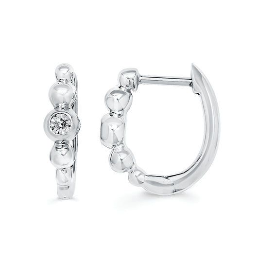 Round Diamonds Hoop Earrings