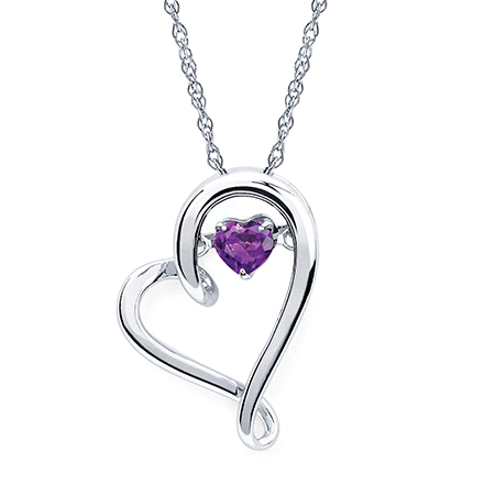 Shimmering Diamonds Amethyst Slide Pendant