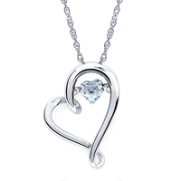 Shimmering Diamonds Aquamarine Slide Pendant