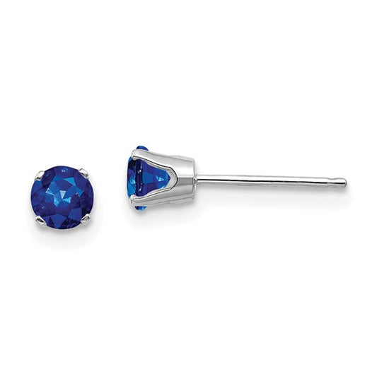 Sapphires Classic Stud Earrings in 14 Karat White Gold