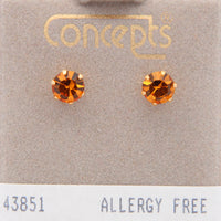 24K Gold Plated Surgical Stainless Steel 5mm November Stud