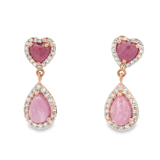 Various Shapes Sapphires Dangle Earrings