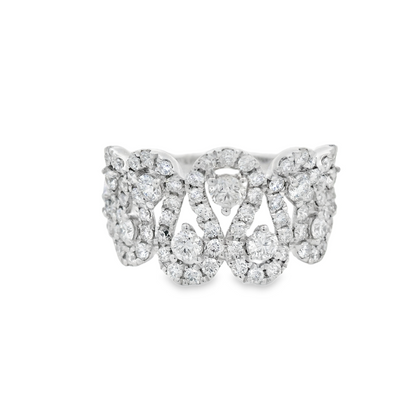 Round Brilliant Diamonds Swirl LAB Diamond Ring