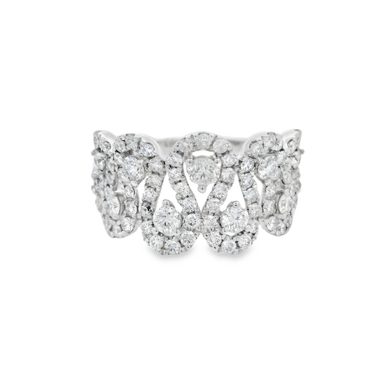 Round Brilliant Diamonds Swirl LAB Diamond Ring