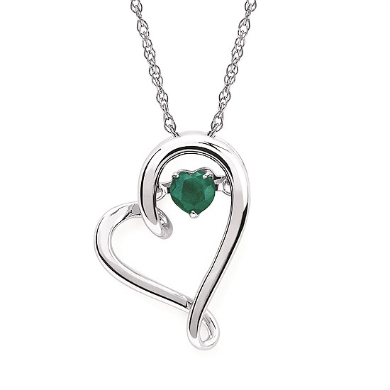 Shimmering Diamonds Emerald Slide Pendant