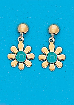 24K Gold Plated Surgical Stainless Steel December Daisy D Dangle