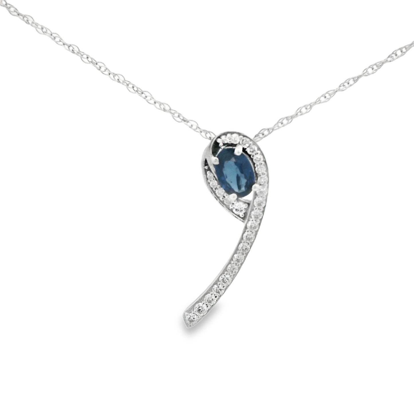 Oval Sapphire Hidden Bail Pendant