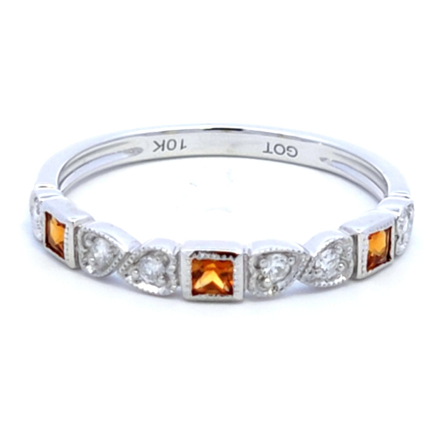 Princess Citrine Stackable Ring