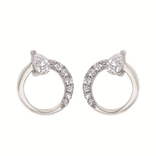 1/4 Cttw. Diamonds Swirl Earrings