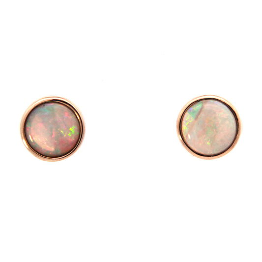Round Opal Stud Earrings