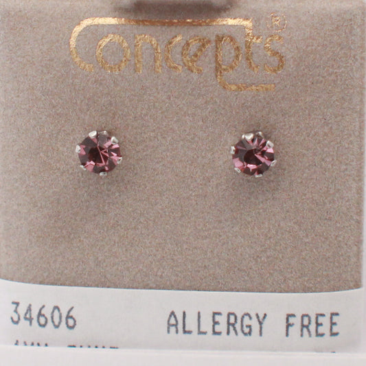 Surgical Stainless Steel June Swarovski Crystal Stud