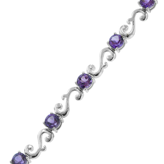Round Amethysts Link Bracelet