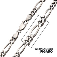 Sterling silver Satin Finish Figaro 5.5mm 24"