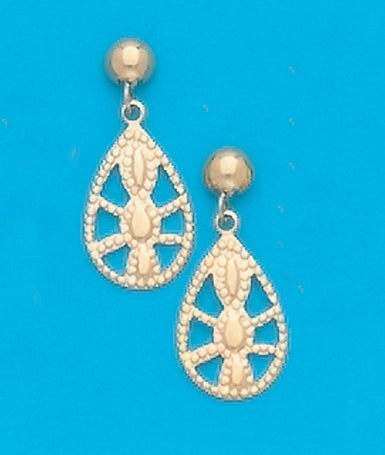 24K Gold Plated Surgical Stainless Steel Filigree Dangle