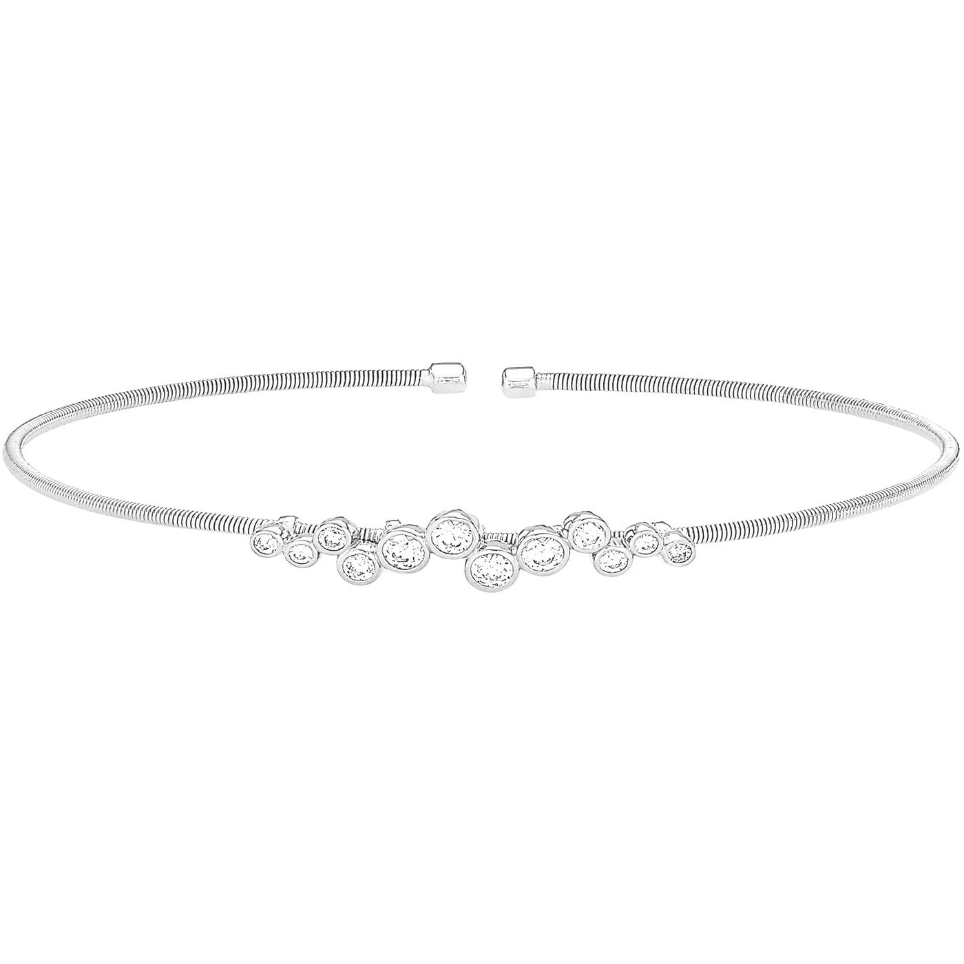 Round Brilliant Diamonds Cuff Bracelet