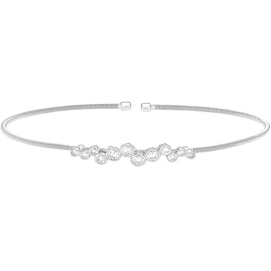 Round Brilliant Diamonds Cuff Bracelet