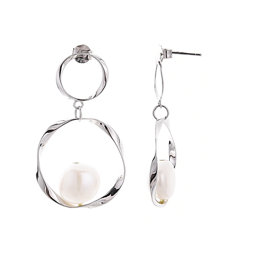 Pearls Circle Earrings