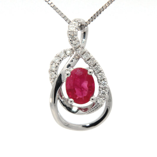 Oval Ruby Drop Pendant