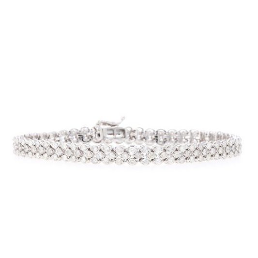 4.0 Cttw. Diamonds Woven Bracelet