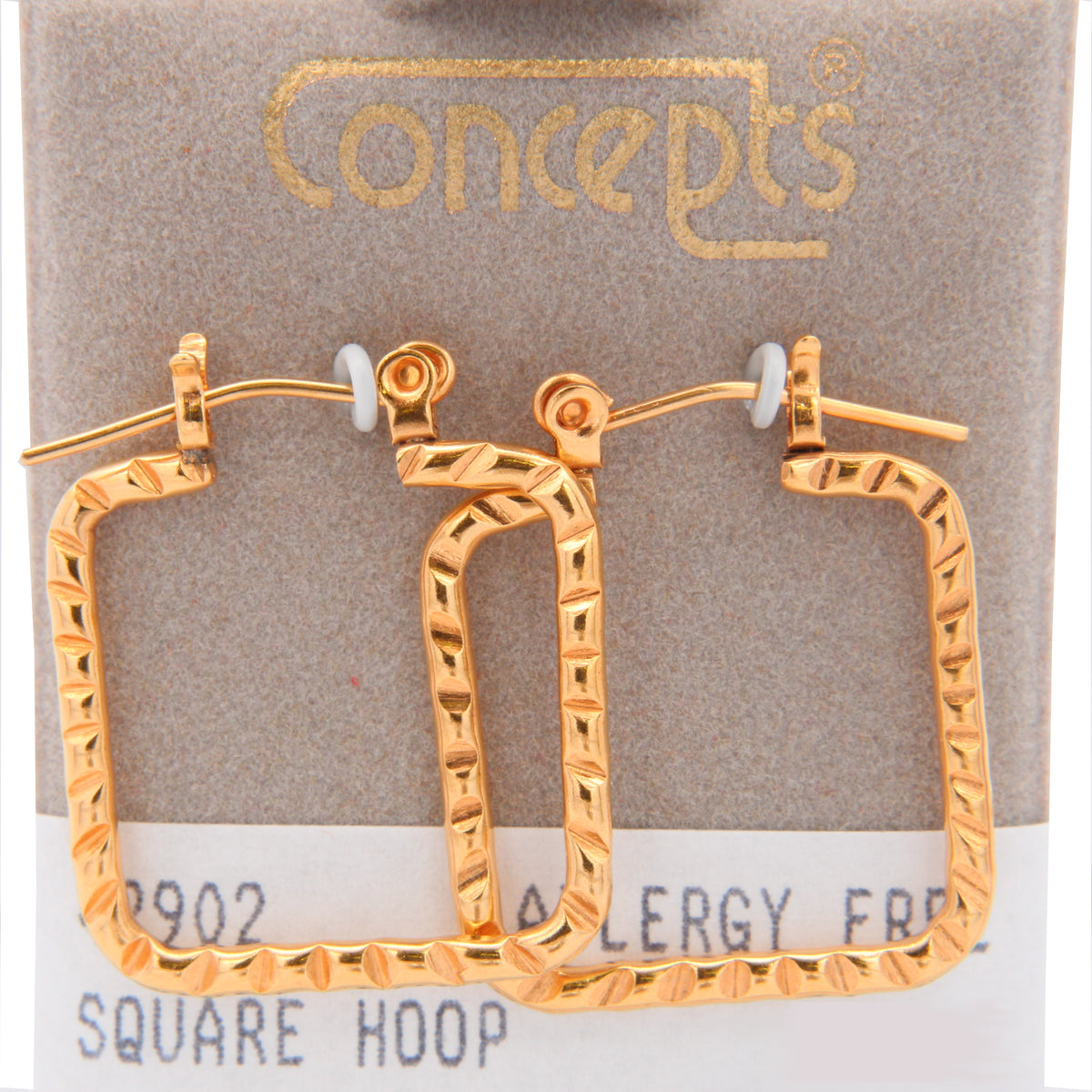 24K Gold Plated Surgical Stainless Steel Square Hoop