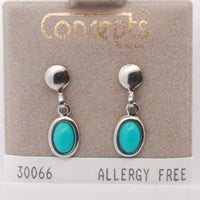 Surgical Stainless Steel Turquoise Dangle