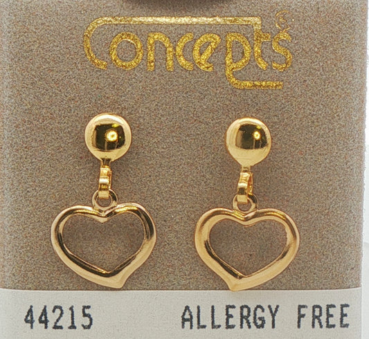 24K Gold Plated Surgical Stainless Steel Heart Dangle