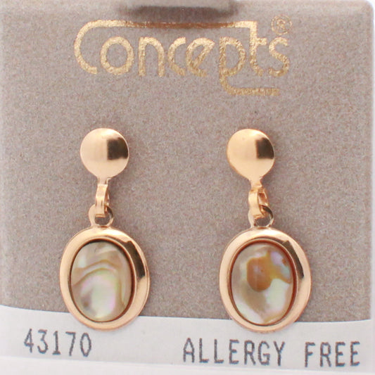 24K Gold Plated Surgical Stainless Steel Abalone Dangle