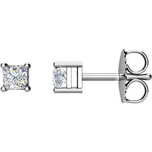 1.0Cttw Princess Stud Earrings