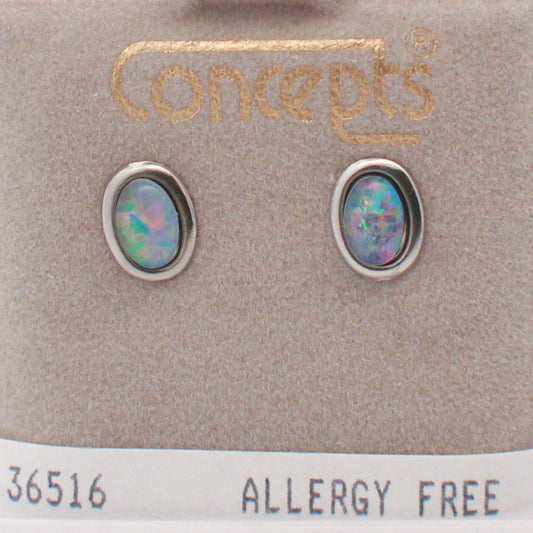 Surgical Stainless Steel Opal Triplet Stud