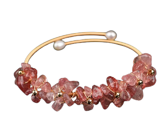 Strawberry Quartz Wire Wrapped Bracelet