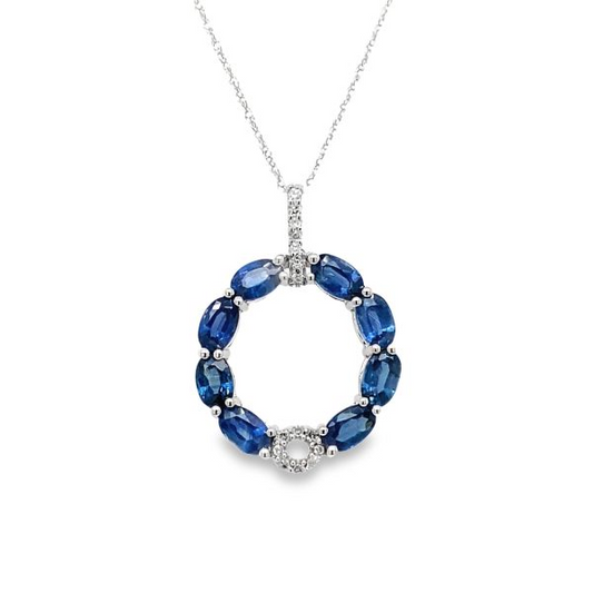 Oval Sapphires Dangle Pendant