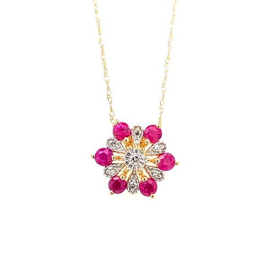 Round Rubies Slide Pendant