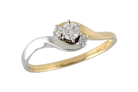 Yellow and White Gold Bypass Wedding Set