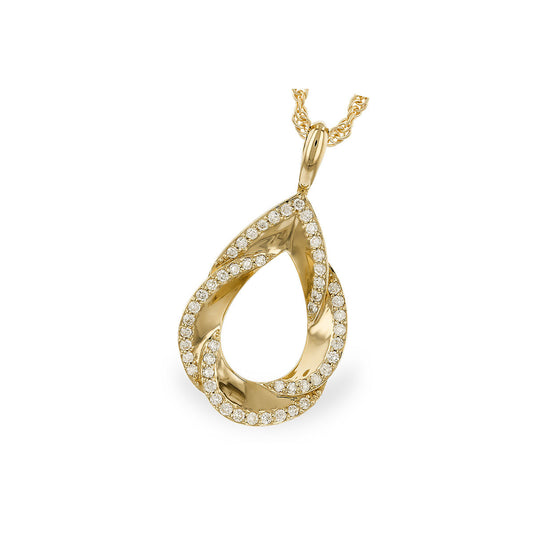 1/4 Cttw. Woven Tear Drop Pendant