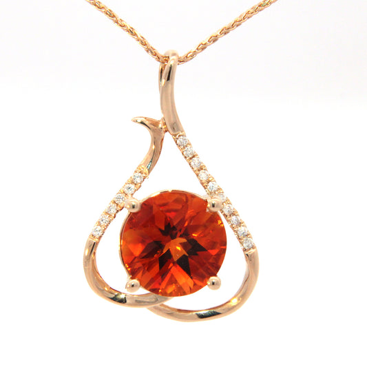 Fantasy Cut Citrine Drop Pendant