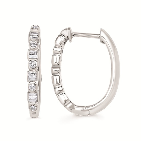 Various Shapes Diamonds Hoop Earrings