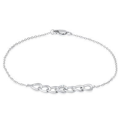 Round Single Cut Diamonds Cuban Link Bracelet