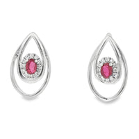1/10 Cttw. Rubies Tear Drop Earrings