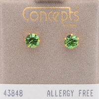 24K Gold Plated Surgical Stainless Steel 5mm August Stud