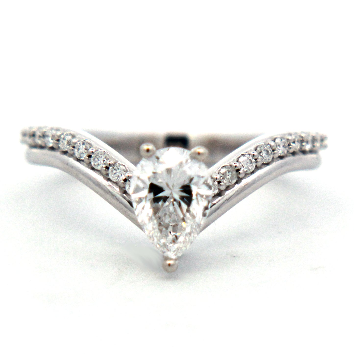 Pear Diamond Chevron Engagement Ring – Nelsen's, Inc