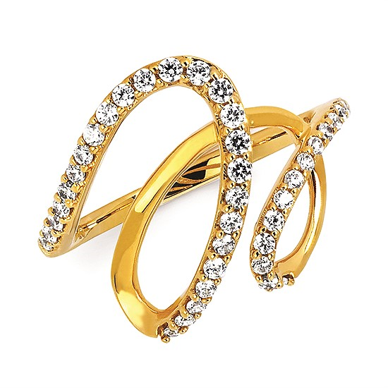 Round Brilliant Diamonds Freeform Fashion Ring