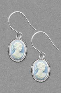 Surgical Stainless Steel Blue Cameo Dangle