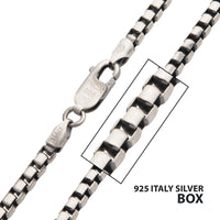 Sterling silver Satin Finish Box 3.6mm 24"